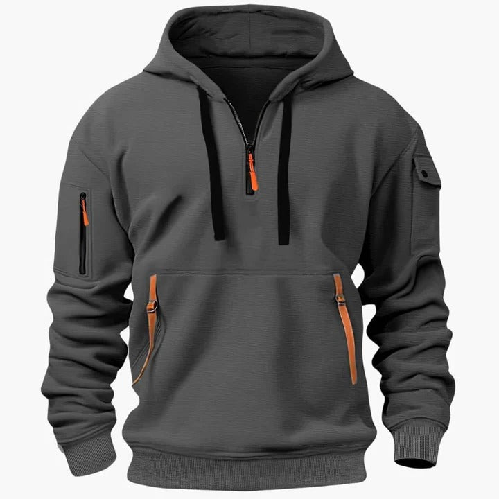 Men's Hoodie | Half Zip Pullover Fleece Knit