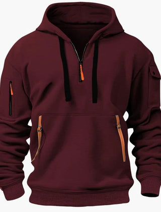 Men's Hoodie | Half Zip Pullover Fleece Knit