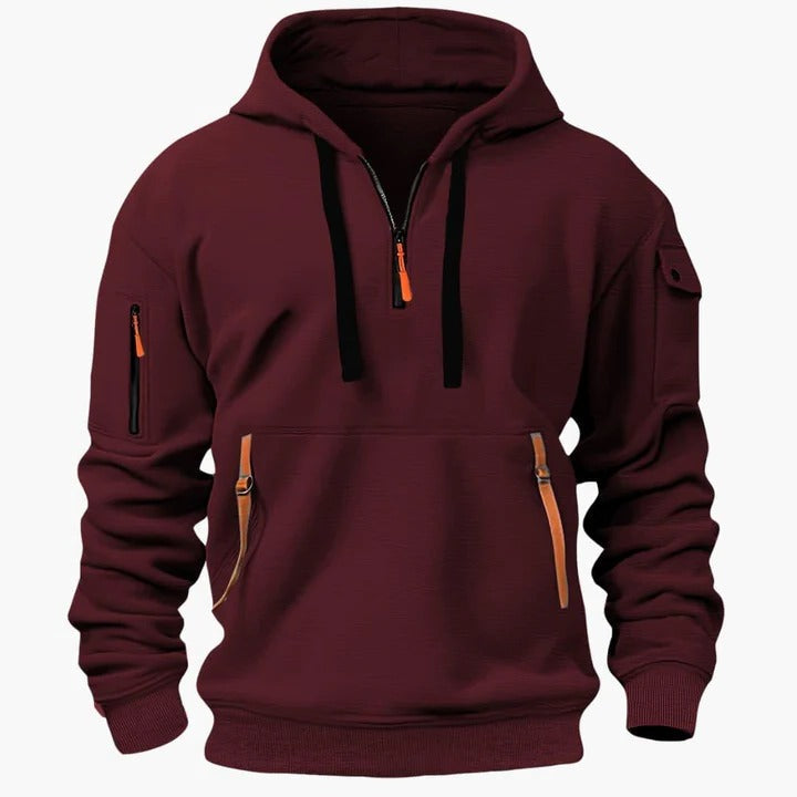 Men's Hoodie | Half Zip Pullover Fleece Knit
