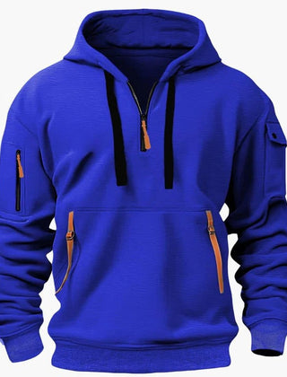Men's Hoodie | Half Zip Pullover Fleece Knit