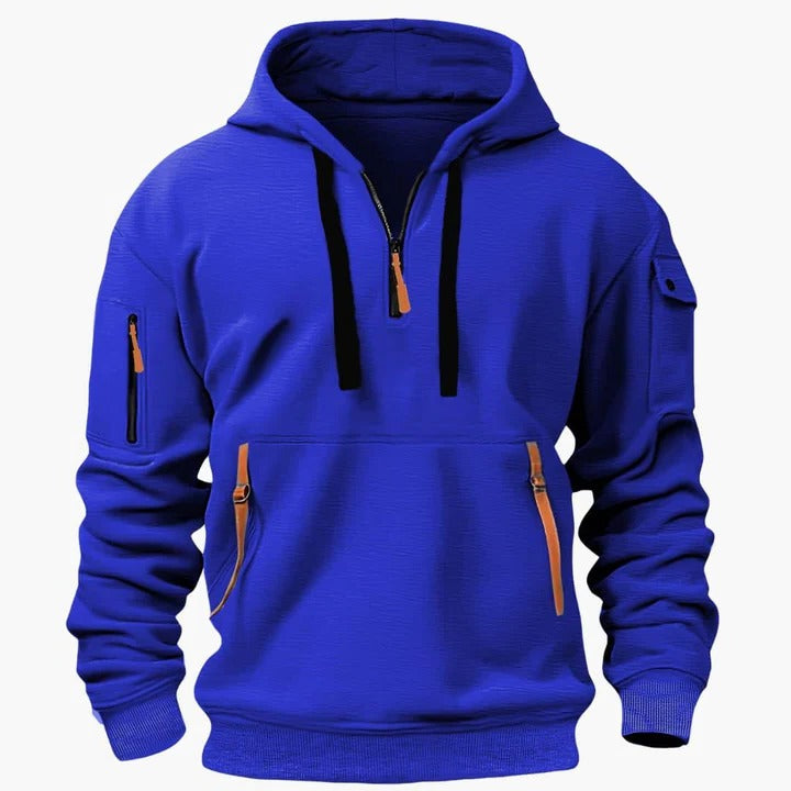 Men's Hoodie | Half Zip Pullover Fleece Knit