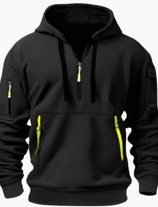 Men's Hoodie | Half Zip Pullover Fleece Knit