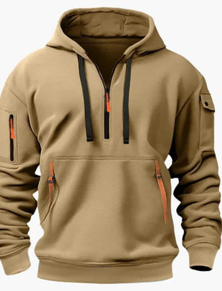 Men's Hoodie | Half Zip Pullover Fleece Knit