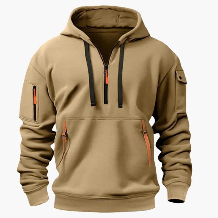 Men's Hoodie | Half Zip Pullover Fleece Knit