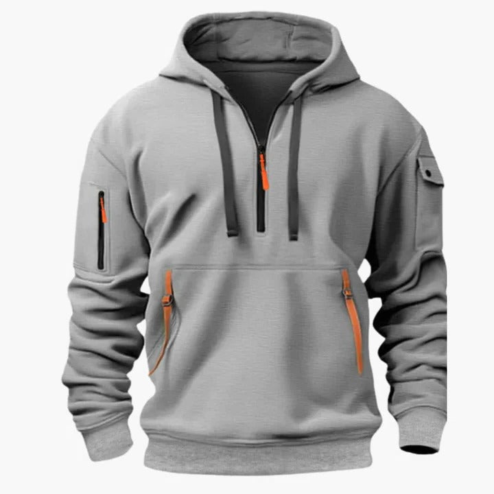Men's Hoodie | Half Zip Pullover Fleece Knit