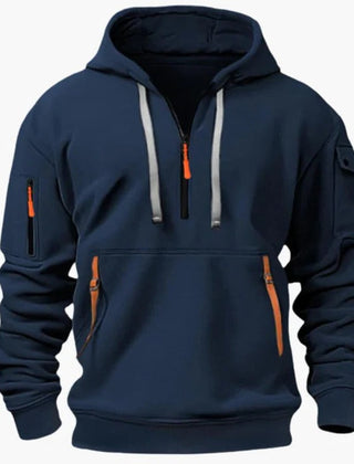 Men's Hoodie | Half Zip Pullover Fleece Knit