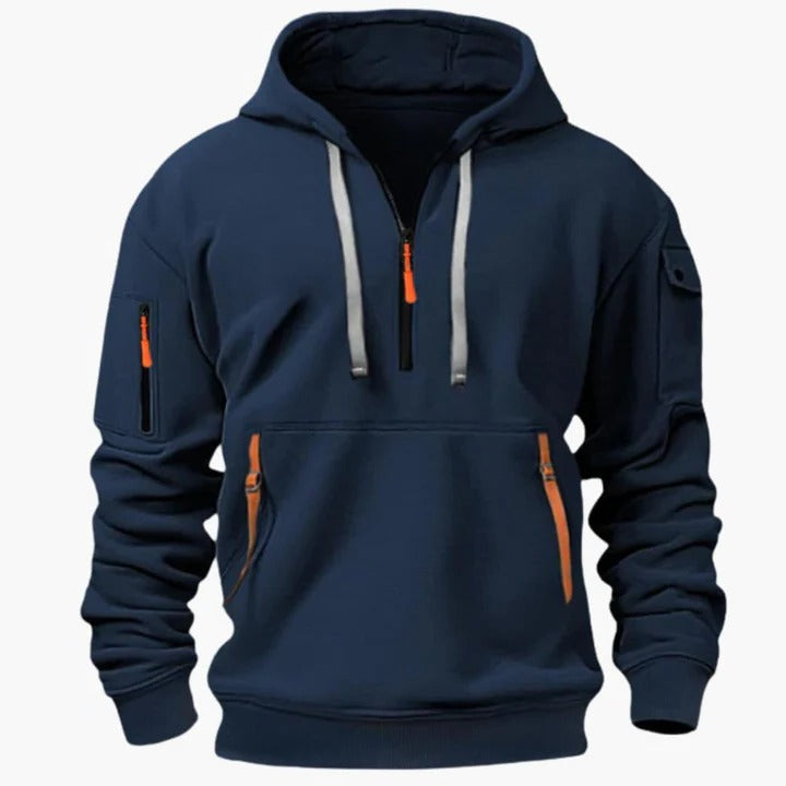 Men's Hoodie | Half Zip Pullover Fleece Knit
