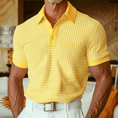 Men's Polo Top | Short Sleeve Knit Collared Button