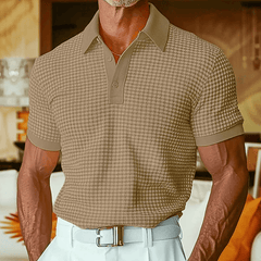 Men's Polo Top | Short Sleeve Knit Collared Button