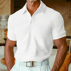 Men's Polo Top | Short Sleeve Knit Collared Button
