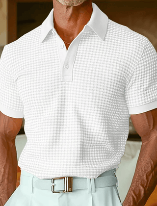 Men's Polo Top | Short Sleeve Knit Collared Button