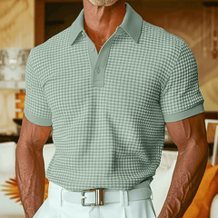 Men's Polo Top | Short Sleeve Knit Collared Button