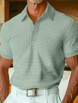 Men's Polo Top | Short Sleeve Knit Collared Button