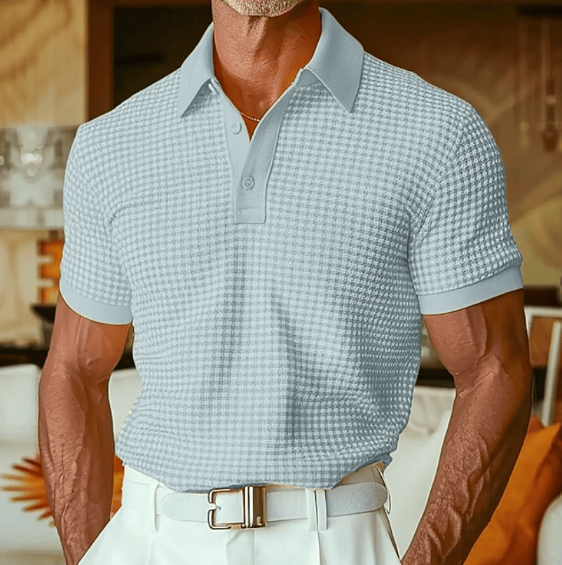 Men's Polo Top | Short Sleeve Knit Collared Button