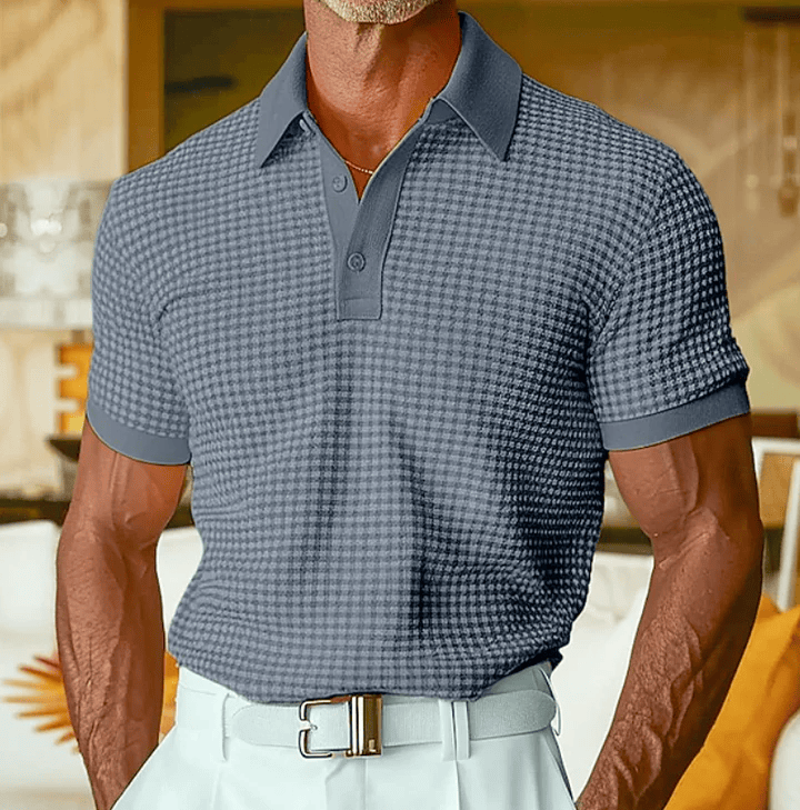 Men's Polo Top | Short Sleeve Knit Collared Button