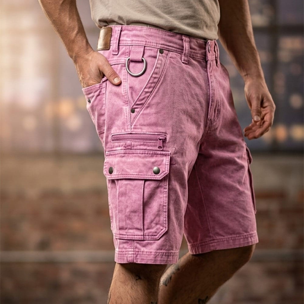 Men's Denim Shorts | Cargo Pockets Straight Relaxed Denim