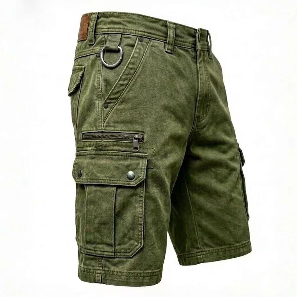 Men's Denim Shorts | Cargo Pockets Straight Relaxed Denim