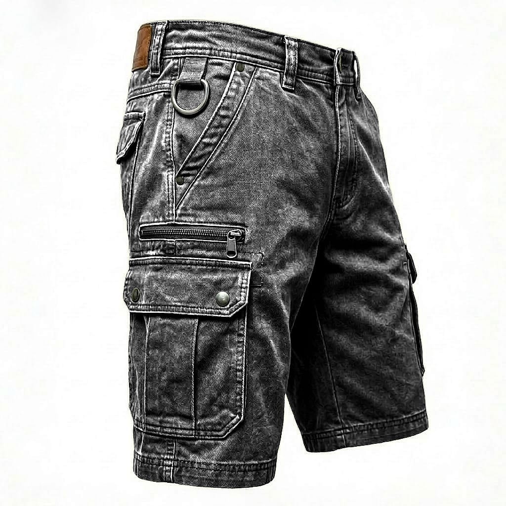 Men's Denim Shorts | Cargo Pockets Straight Relaxed Denim
