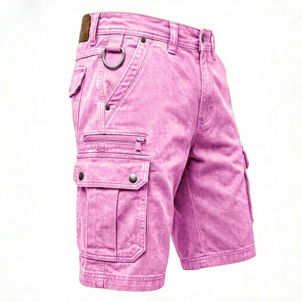 Men's Denim Shorts | Cargo Pockets Straight Relaxed Denim