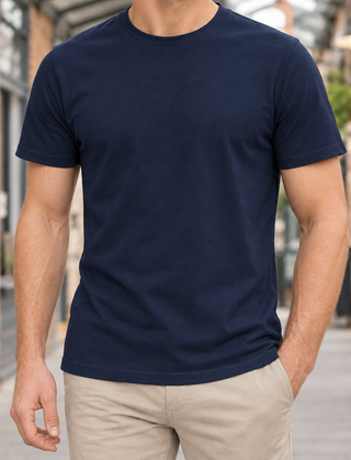 Sander Crew Neck T-Shirt - Navy Blue
