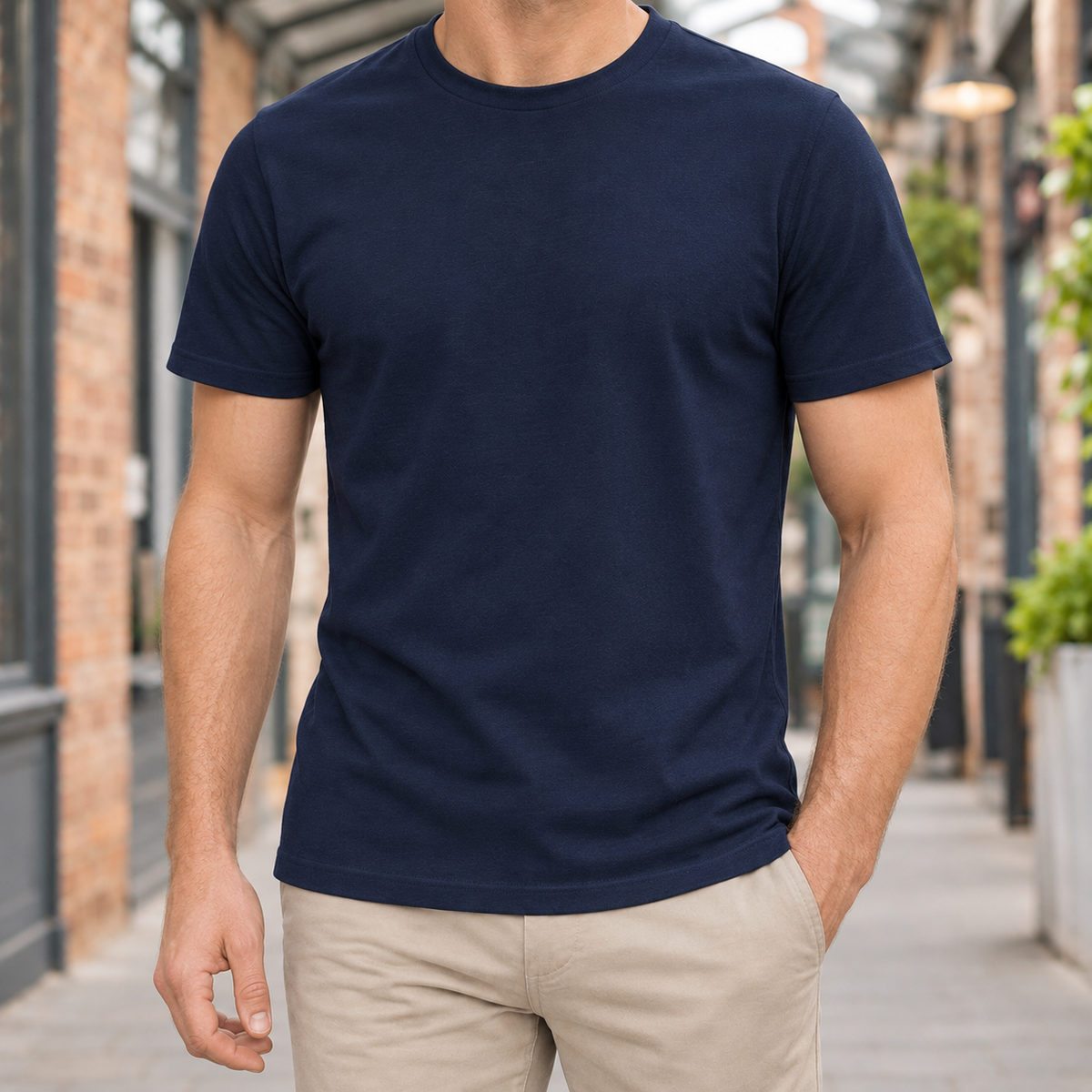 Sander Crew Neck T-Shirt - Navy Blue