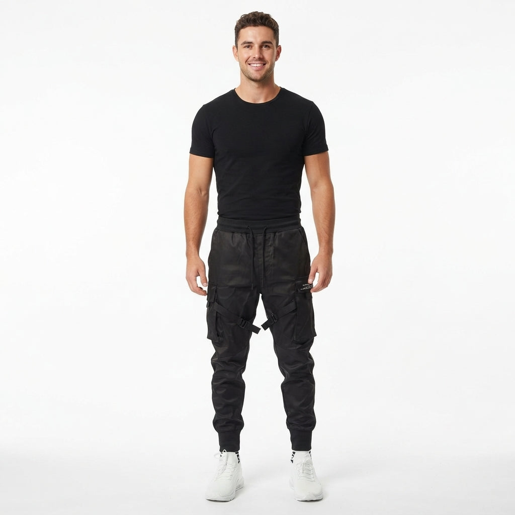 Men's Cargo Pants | Tapered Leg Jogger Drawstring Closure