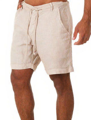 Men's 's Chino Shorts | Relaxed Fit Linen Drawstring Rolled Hem