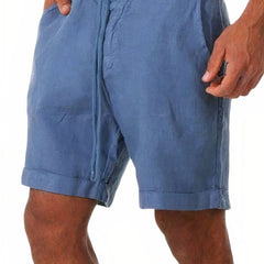Men's 's Chino Shorts | Relaxed Fit Linen Drawstring Rolled Hem