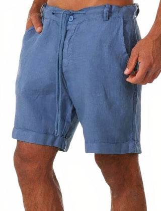 Men's 's Chino Shorts | Relaxed Fit Linen Drawstring Rolled Hem