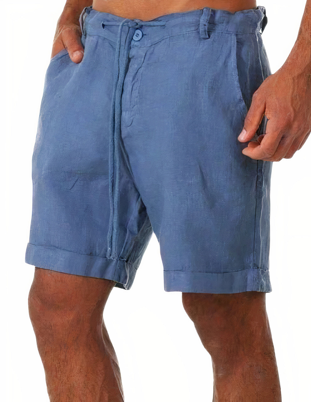 Men's 's Chino Shorts | Relaxed Fit Linen Drawstring Rolled Hem