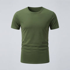 Men's Black Shirt | Crew Neck Short Sleeve Cotton