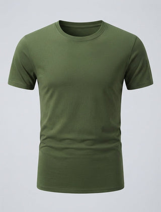 Men's Black Shirt | Crew Neck Short Sleeve Cotton