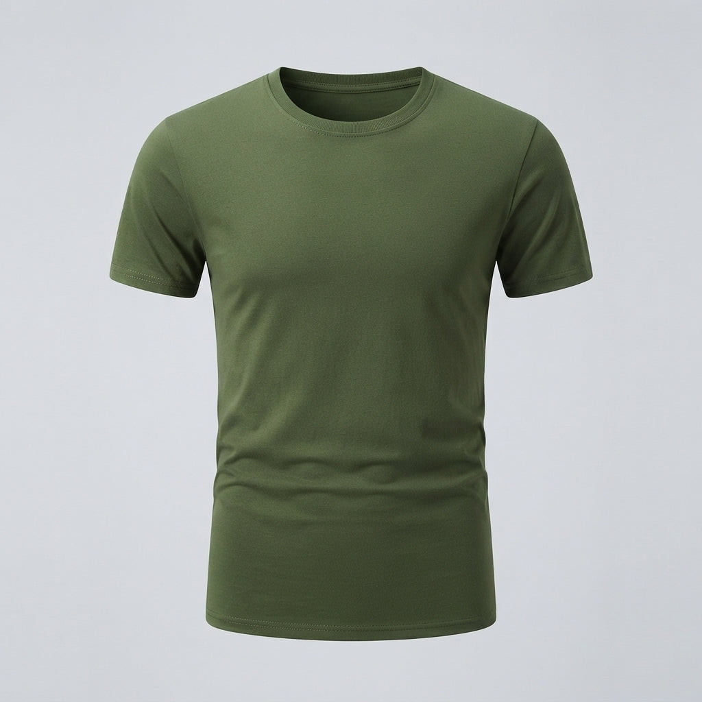 Men's Black Shirt | Crew Neck Short Sleeve Cotton