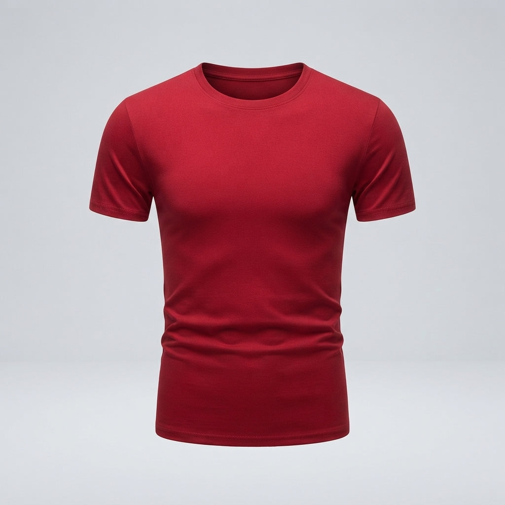 Men's Black Shirt | Crew Neck Short Sleeve Cotton