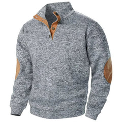 Men's Sweatshirt | V-Neck Knit Elbow Patch Relaxed Fit