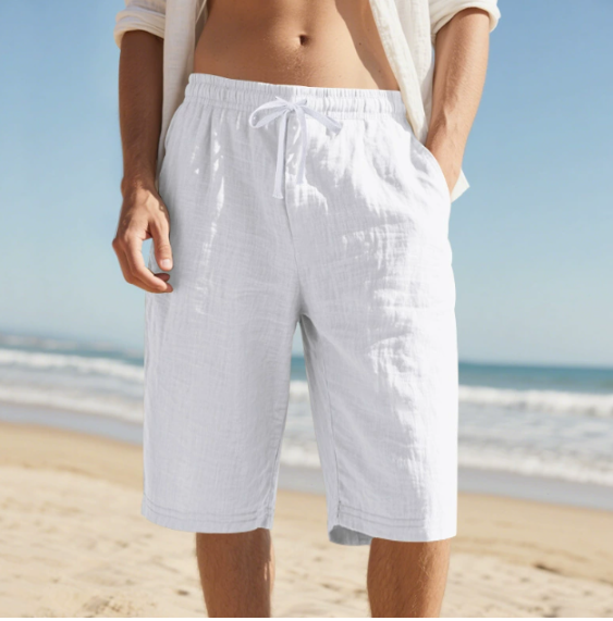 Men's Chino Shorts | Elastic Waist Knee Length Relaxed Fit