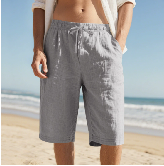 Men's Chino Shorts | Elastic Waist Knee Length Relaxed Fit