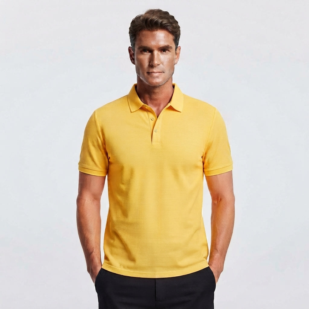 Men's Corporate Polo Shirt | Collar Short Sleeve Button Closure Knit