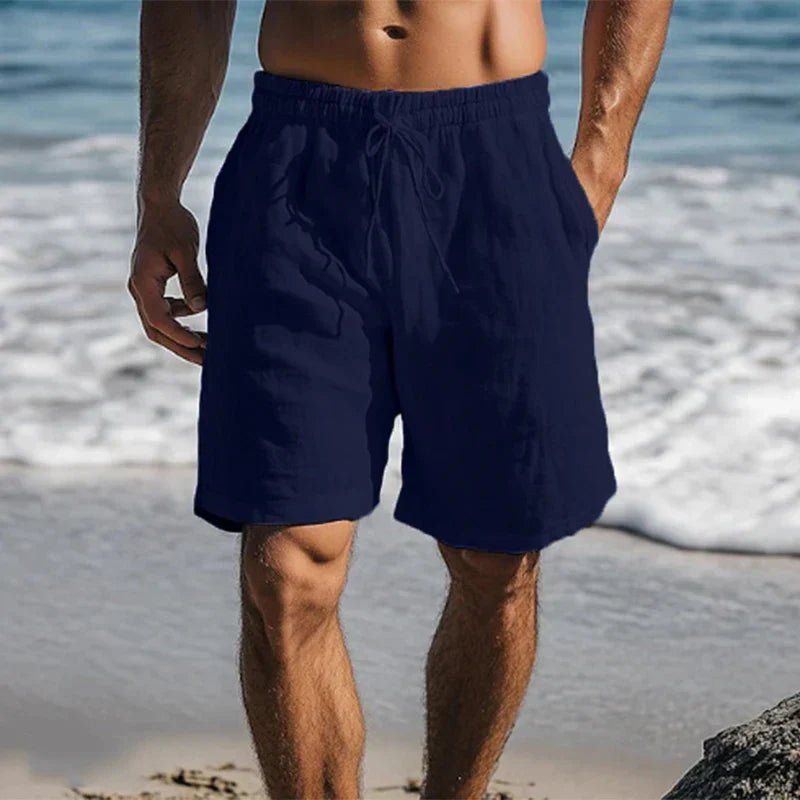 Men's Linen Quick-Dry Drawstring Swim Shorts