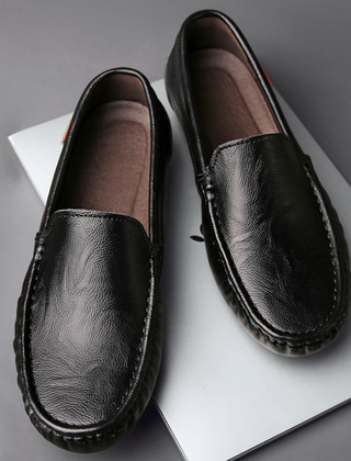 Black Loafer For Men | Slip-On Leather Moccasin Sole