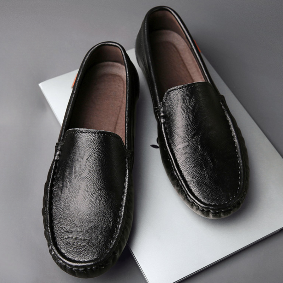 Black Loafer For Men | Slip-On Leather Moccasin Sole