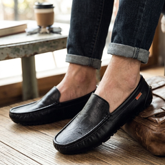 Black Loafer For Men | Slip-On Leather Moccasin Sole