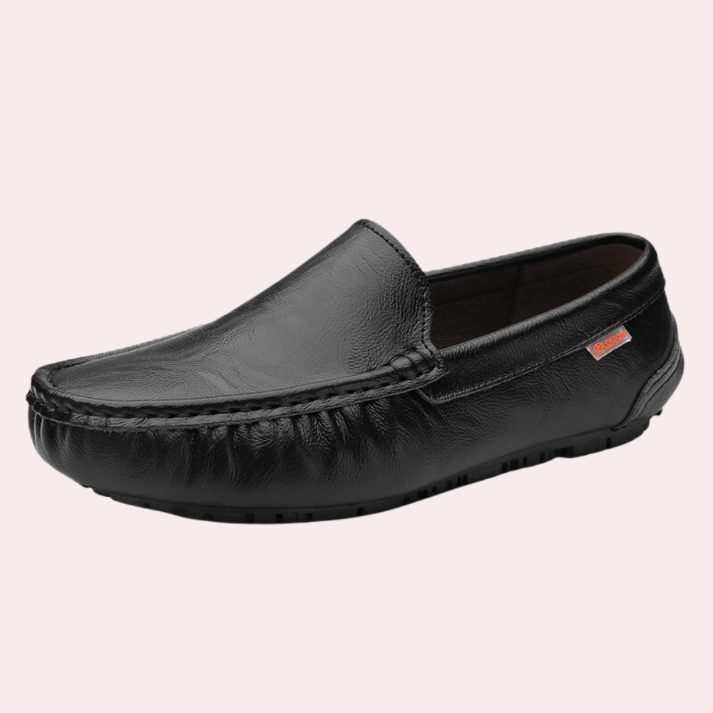 Black Loafer For Men | Slip-On Leather Moccasin Sole