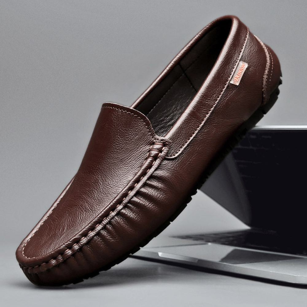 Black Loafer For Men | Slip-On Leather Moccasin Sole