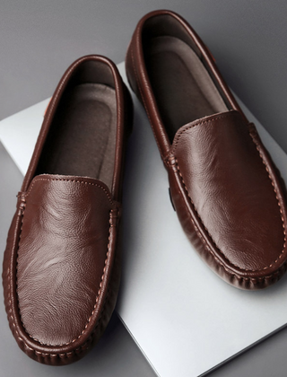 Black Loafer For Men | Slip-On Leather Moccasin Sole