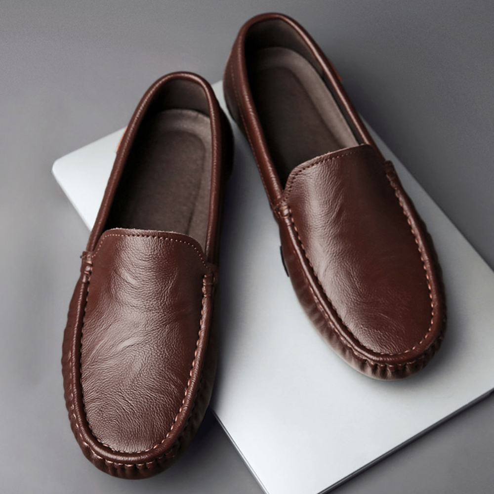 Black Loafer For Men | Slip-On Leather Moccasin Sole