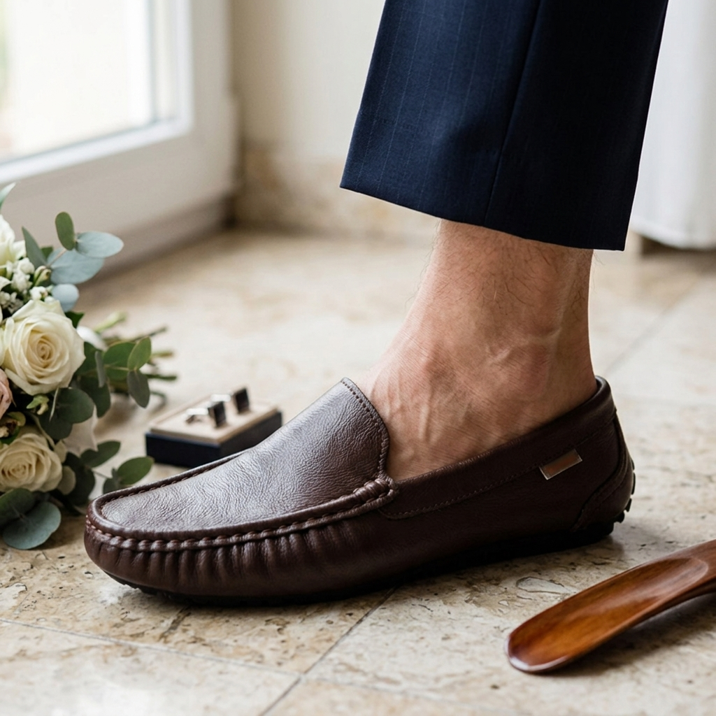 Black Loafer For Men | Slip-On Leather Moccasin Sole