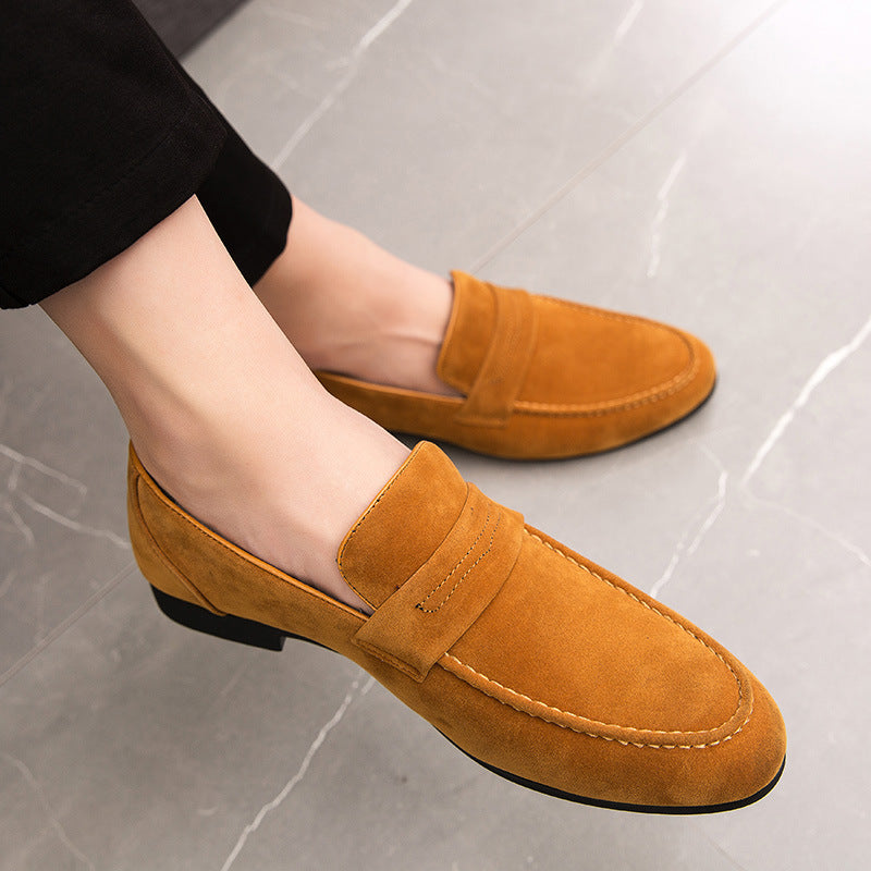 Penny Loafers With Penny For Men | Rounded Toe Slip On Suede