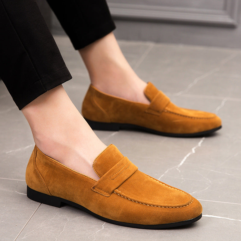 Penny Loafers With Penny For Men | Rounded Toe Slip On Suede