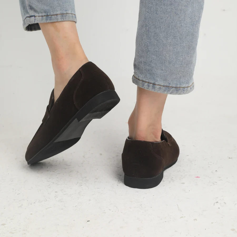 Penny Loafers With Penny For Men | Rounded Toe Slip On Suede